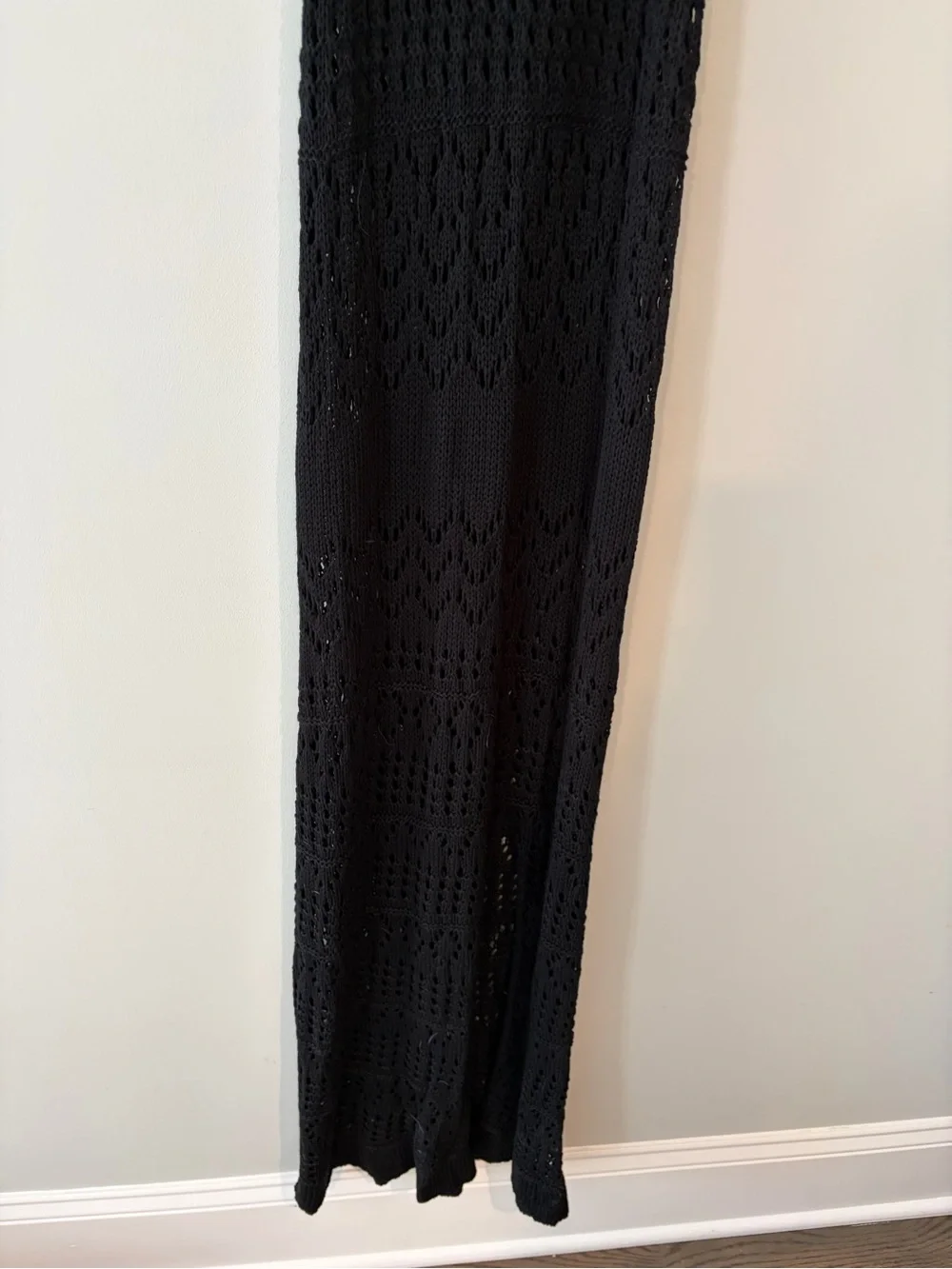 Black Crochet Maxi Dress - Picture 3 of 4